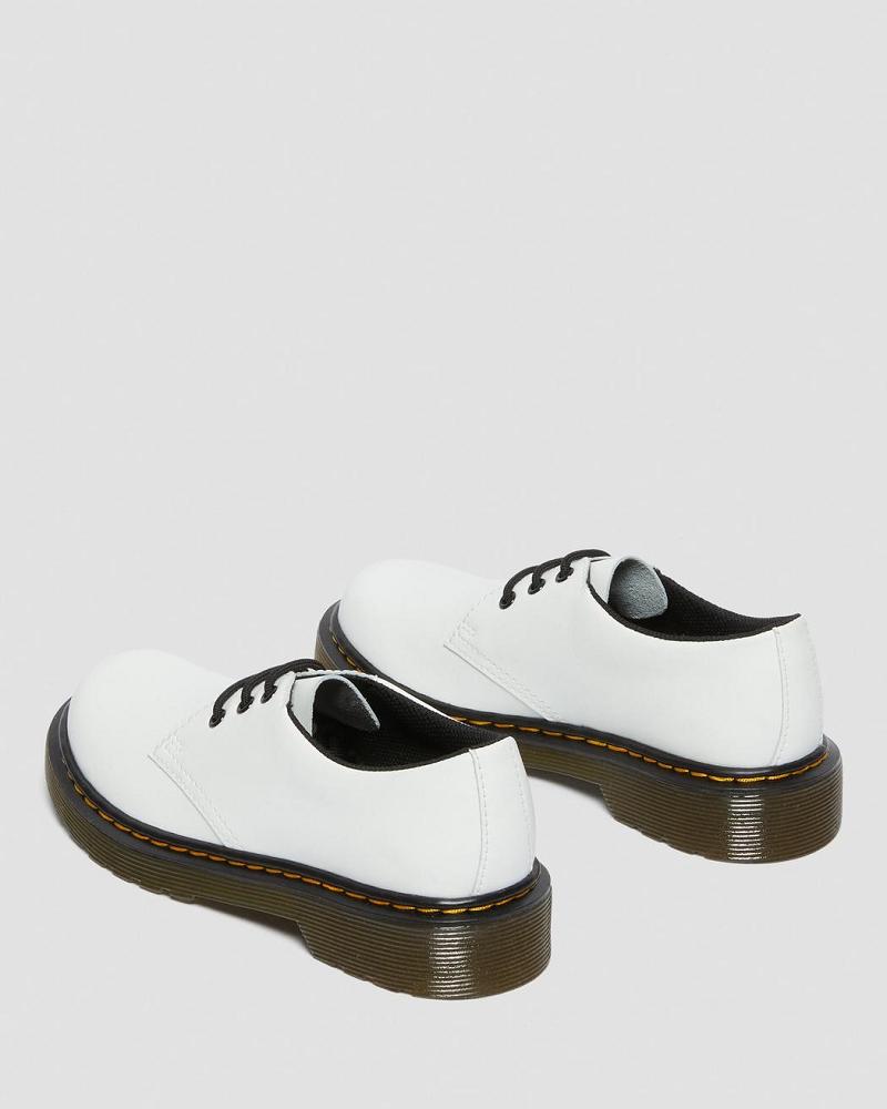 White Kids' Dr Martens Junior 1461 Leather Lace Up Shoes | CA 725HAP